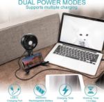 Comlife Auto Oscillating Stroller Fan, Battery Operated Fan, Portable Fan with Flexible Tripod, Ultra Quiet USB Desk Fan for Stroller